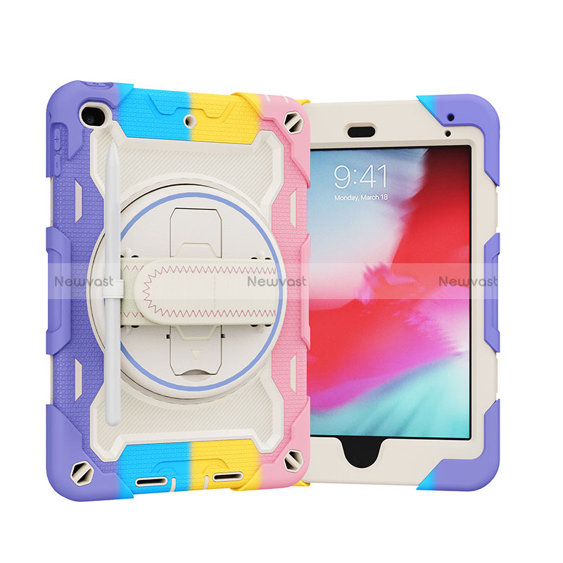 Silicone Matte Finish and Plastic Back Cover Case with Stand L01 for Apple iPad Mini 5 (2019)