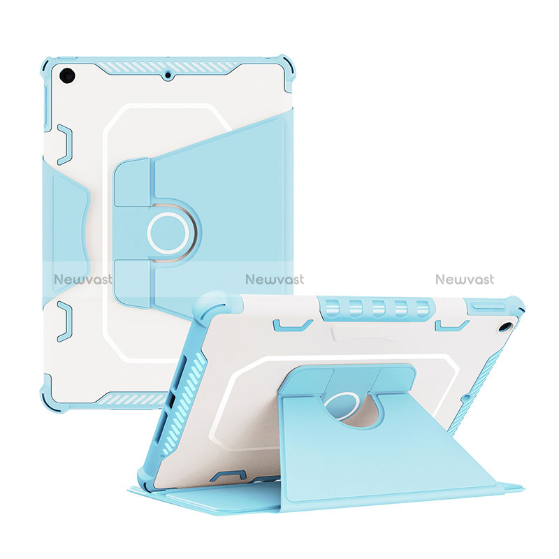 Silicone Matte Finish and Plastic Back Cover Case with Stand L04 for Apple iPad 10.2 (2019)