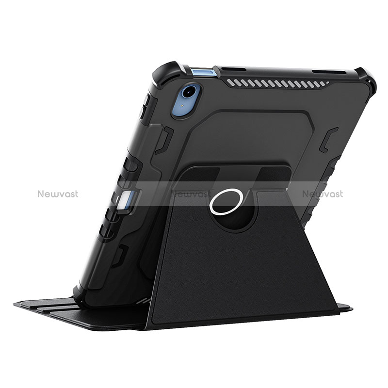 Silicone Matte Finish and Plastic Back Cover Case with Stand L04 for Apple iPad 10.9 (2022)