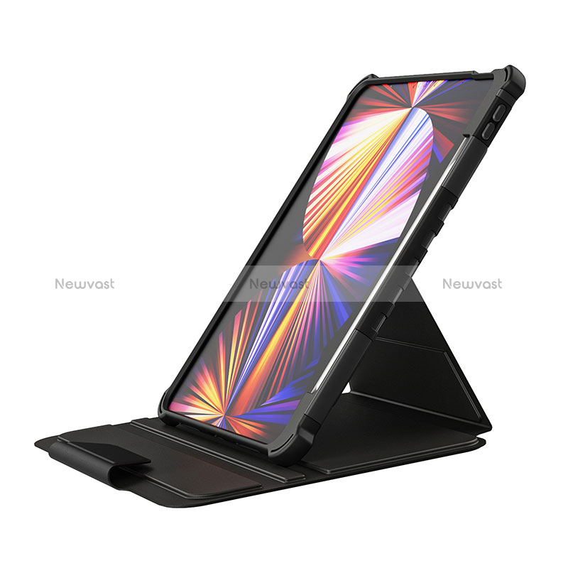 Silicone Matte Finish and Plastic Back Cover Case with Stand L04 for Apple iPad Pro 11 (2022)
