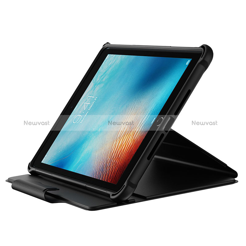 Silicone Matte Finish and Plastic Back Cover Case with Stand L04 for Apple New iPad 9.7 (2017)