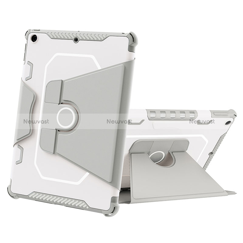 Silicone Matte Finish and Plastic Back Cover Case with Stand L05 for Apple iPad 10.2 (2019)