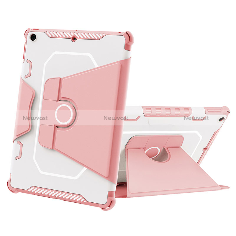 Silicone Matte Finish and Plastic Back Cover Case with Stand L05 for Apple iPad 10.2 (2021)