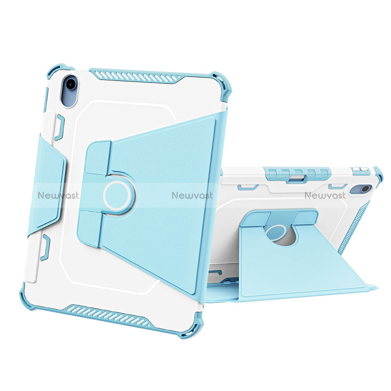 Silicone Matte Finish and Plastic Back Cover Case with Stand L05 for Apple iPad 10.9 (2022)