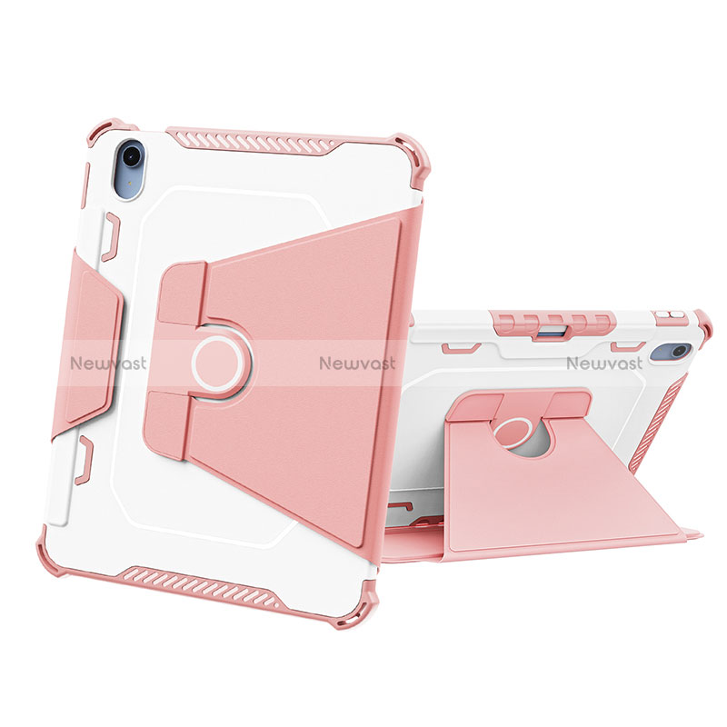 Silicone Matte Finish and Plastic Back Cover Case with Stand L05 for Apple iPad 10.9 (2022)