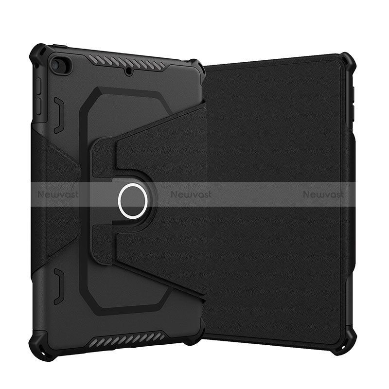 Silicone Matte Finish and Plastic Back Cover Case with Stand L05 for Apple iPad Mini 5 (2019) Black