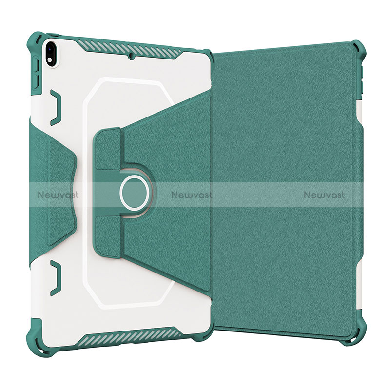 Silicone Matte Finish and Plastic Back Cover Case with Stand L05 for Apple iPad Pro 10.5 Green