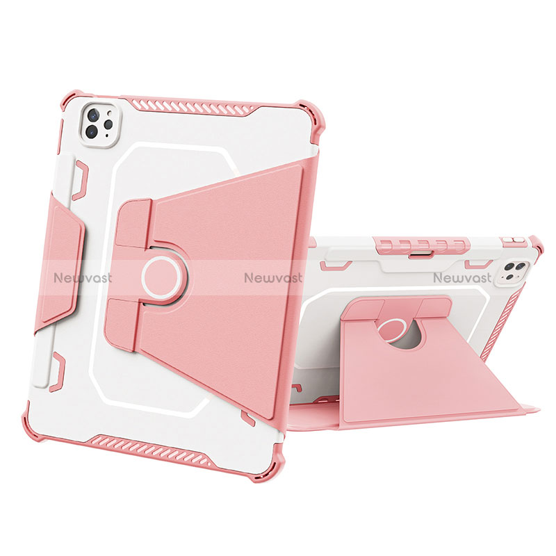 Silicone Matte Finish and Plastic Back Cover Case with Stand L05 for Apple iPad Pro 11 (2022)
