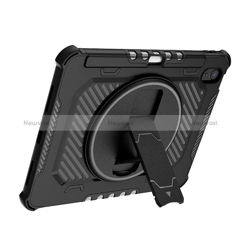 Silicone Matte Finish and Plastic Back Cover Case with Stand L08 for Apple iPad 10.9 (2022)