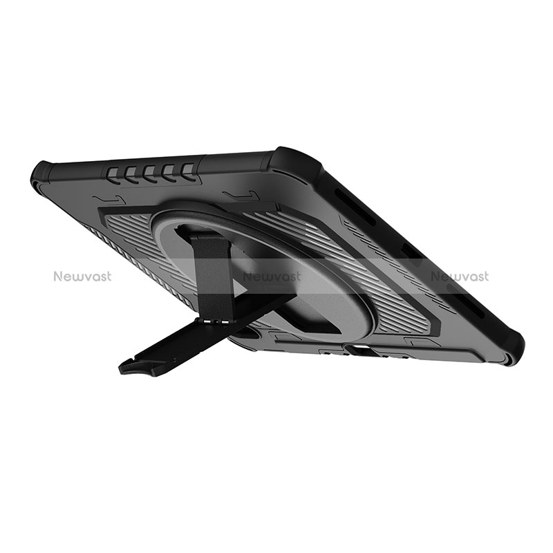 Silicone Matte Finish and Plastic Back Cover Case with Stand L08 for Apple iPad 10.9 (2022)