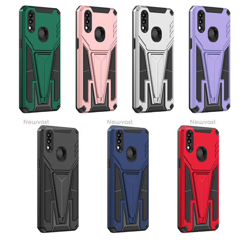 Silicone Matte Finish and Plastic Back Cover Case with Stand MQ1 for Samsung Galaxy A10s