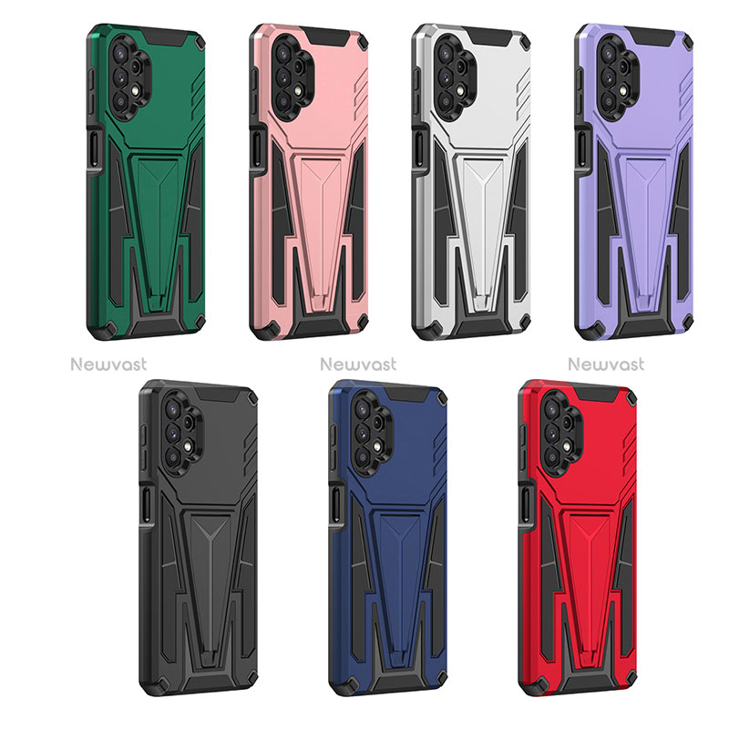 Silicone Matte Finish and Plastic Back Cover Case with Stand MQ1 for Samsung Galaxy A32 4G