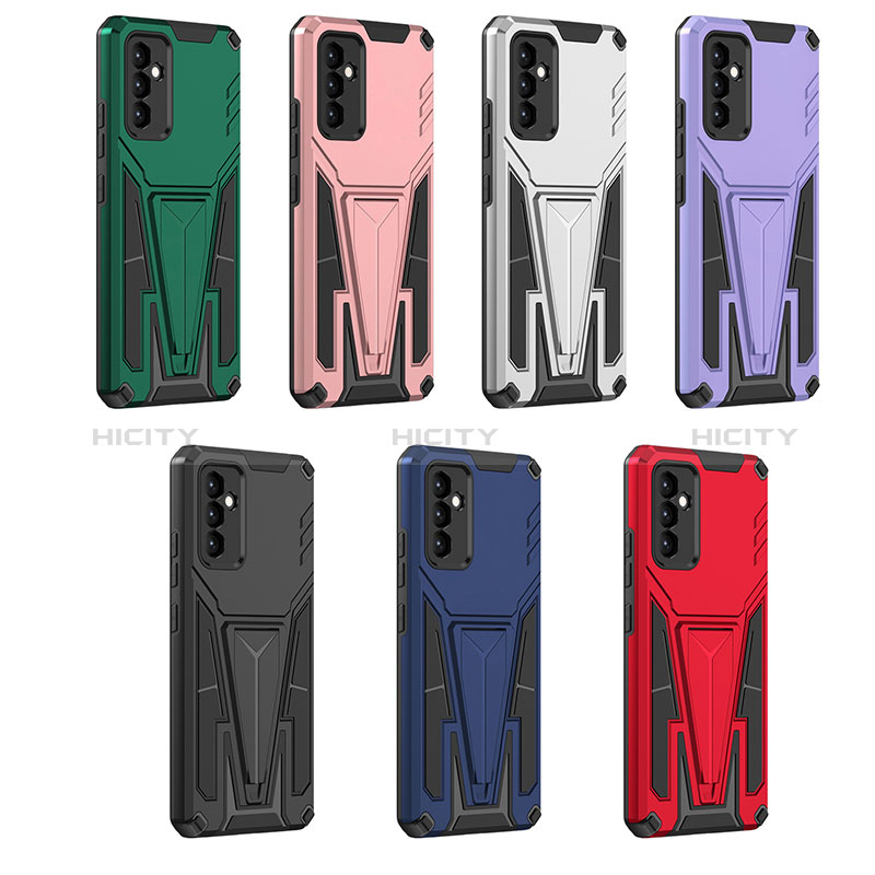 Silicone Matte Finish and Plastic Back Cover Case with Stand MQ1 for Samsung Galaxy A82 5G