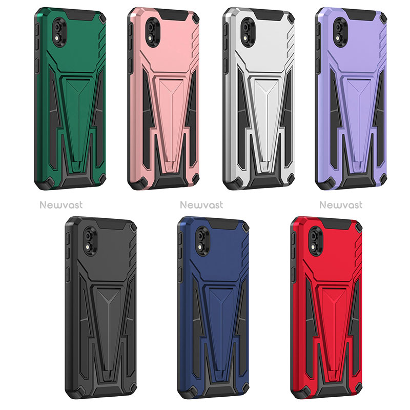 Silicone Matte Finish and Plastic Back Cover Case with Stand MQ1 for Samsung Galaxy M01 Core