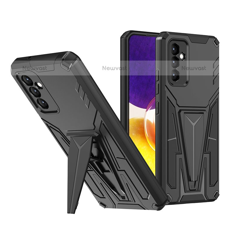 Silicone Matte Finish and Plastic Back Cover Case with Stand MQ1 for Samsung Galaxy Quantum2 5G