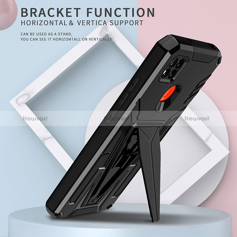 Silicone Matte Finish and Plastic Back Cover Case with Stand MQ1 for Xiaomi Redmi 9 India