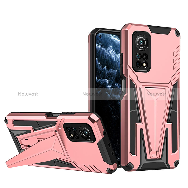 Silicone Matte Finish and Plastic Back Cover Case with Stand MQ1 for Xiaomi Redmi K30S 5G