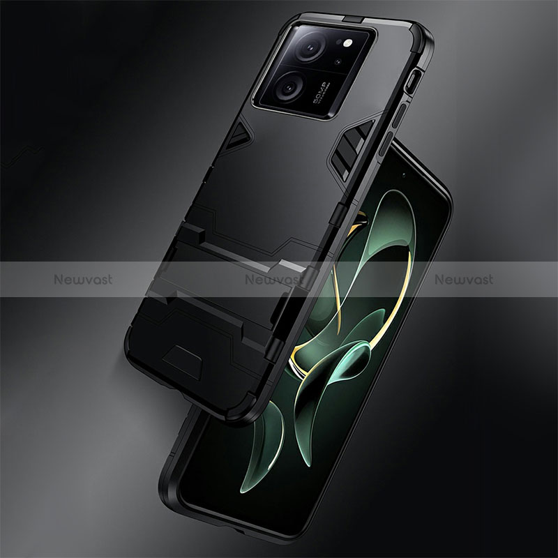 Silicone Matte Finish and Plastic Back Cover Case with Stand R01 for Xiaomi Redmi K60 Ultra 5G