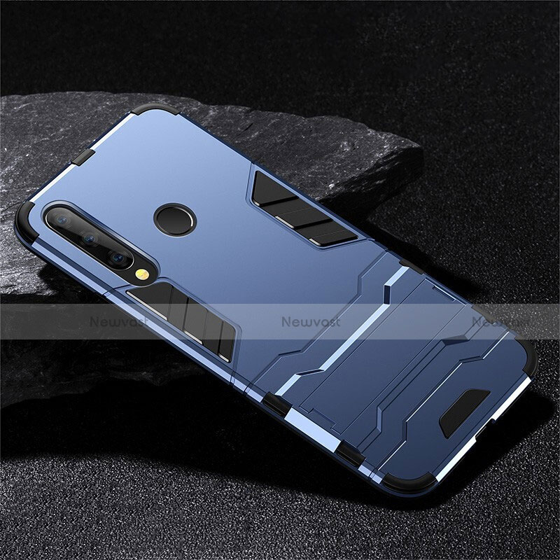 Silicone Matte Finish and Plastic Back Cover Case with Stand R02 for Huawei P Smart+ Plus (2019)