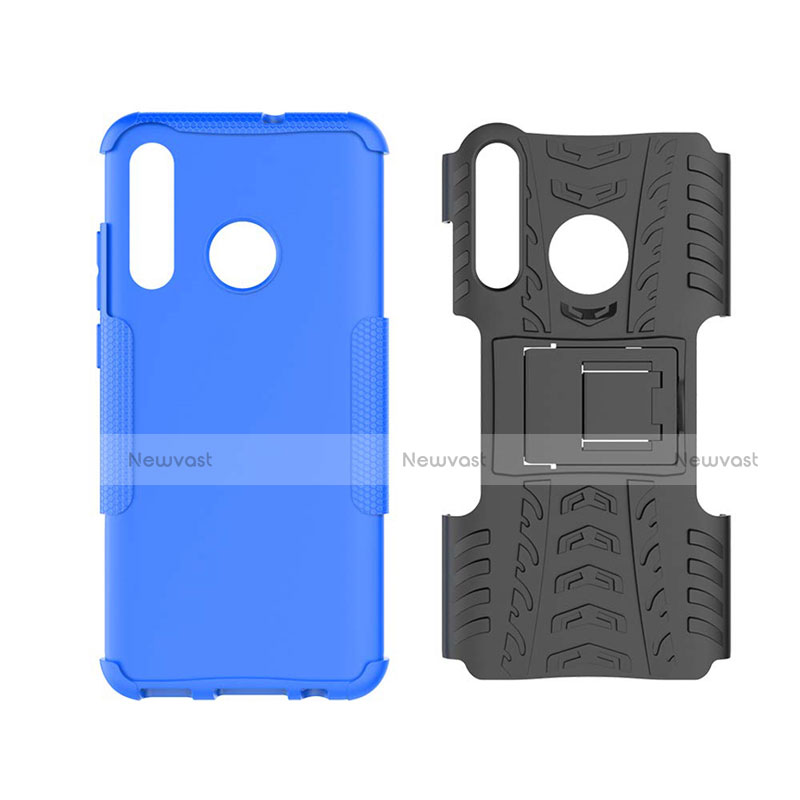 Silicone Matte Finish and Plastic Back Cover Case with Stand R03 for Huawei Honor 10i