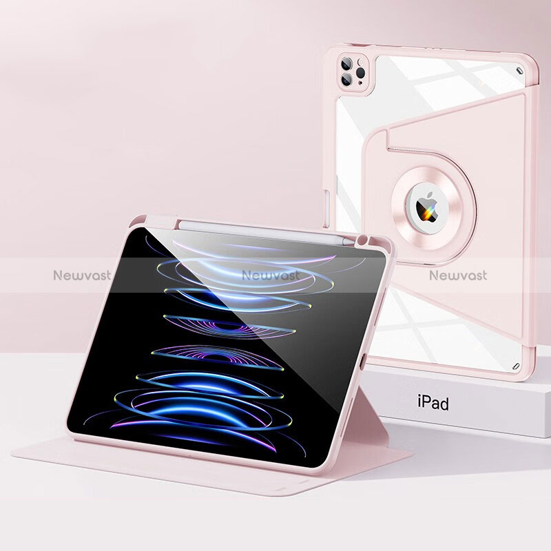 Silicone Matte Finish and Plastic Back Cover Case with Stand S01 for Apple iPad Pro 12.9 (2021)