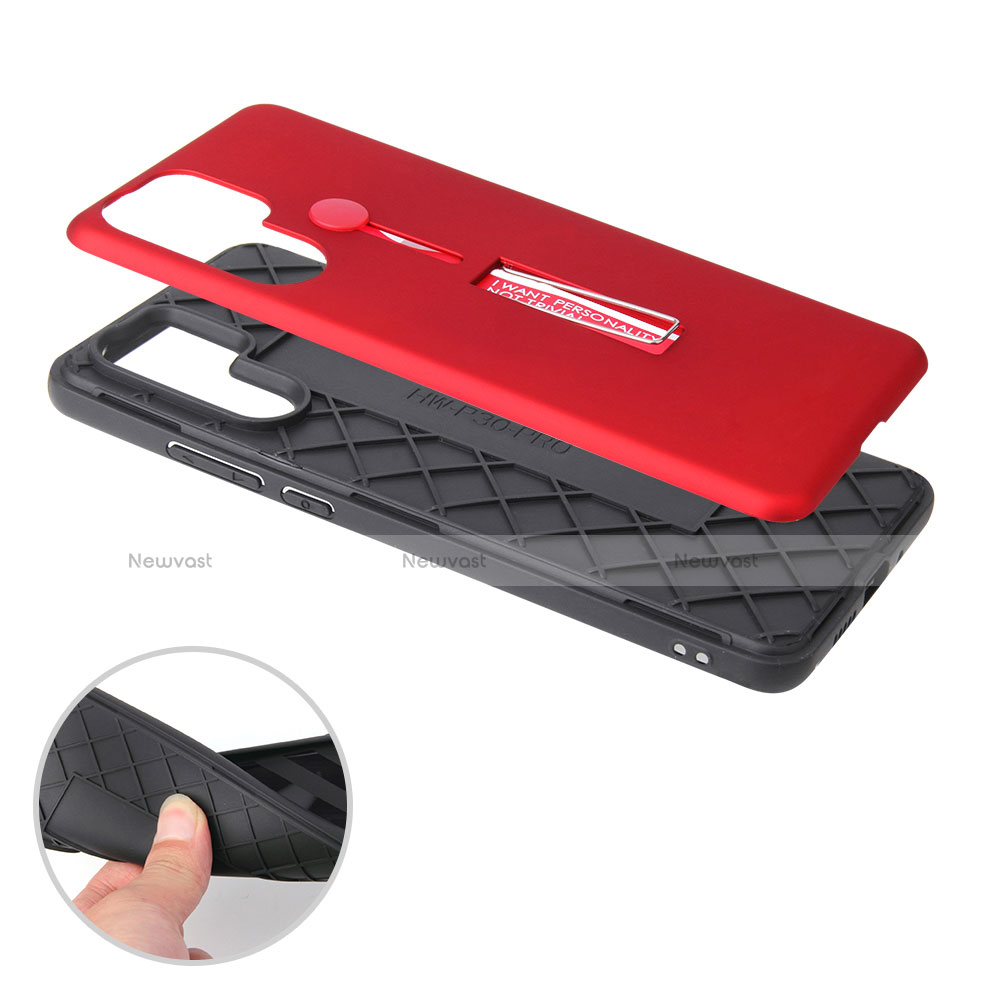 Silicone Matte Finish and Plastic Back Cover Case with Stand T01 for Huawei P30 Pro New Edition