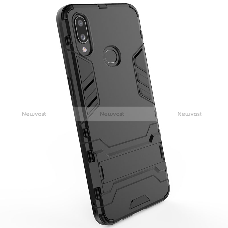 Silicone Matte Finish and Plastic Back Cover Case with Stand T02 for Samsung Galaxy A10s