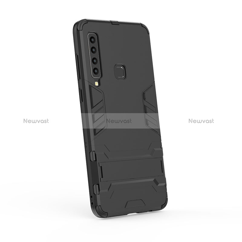 Silicone Matte Finish and Plastic Back Cover Case with Stand T03 for Samsung Galaxy A9 (2018) A920