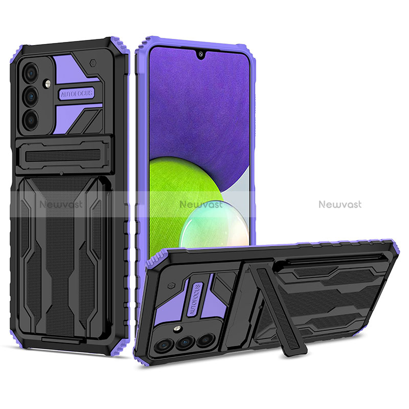 Silicone Matte Finish and Plastic Back Cover Case with Stand YF1 for Samsung Galaxy A13 5G