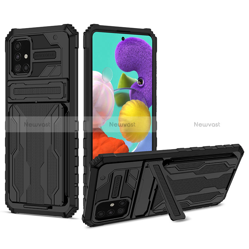 Silicone Matte Finish and Plastic Back Cover Case with Stand YF1 for Samsung Galaxy M40S