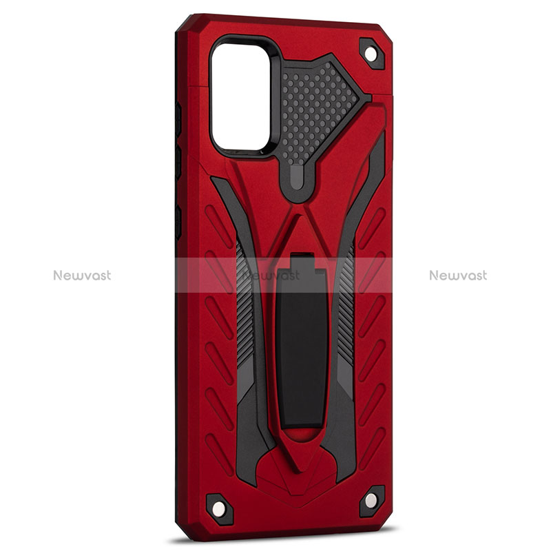 Silicone Matte Finish and Plastic Back Cover Case with Stand YF2 for Samsung Galaxy M40S