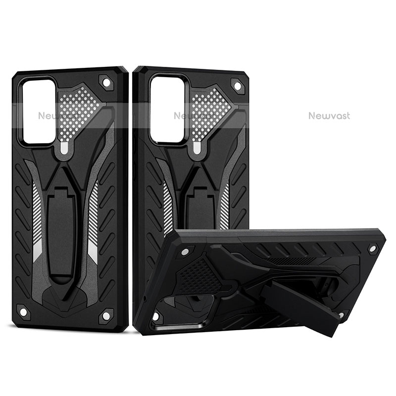 Silicone Matte Finish and Plastic Back Cover Case with Stand YF2 for Samsung Galaxy Note 20 5G