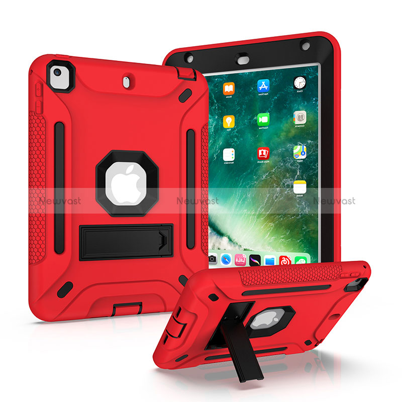 Silicone Matte Finish and Plastic Back Cover Case with Stand YJ1 for Apple iPad Mini 5 (2019)