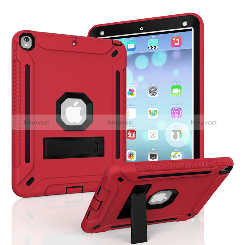 Silicone Matte Finish and Plastic Back Cover Case with Stand YJ2 for Apple iPad Air 3