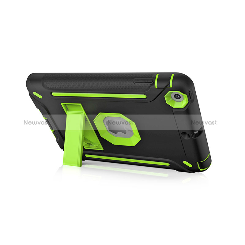 Silicone Matte Finish and Plastic Back Cover Case with Stand YJ2 for Apple iPad Mini 3