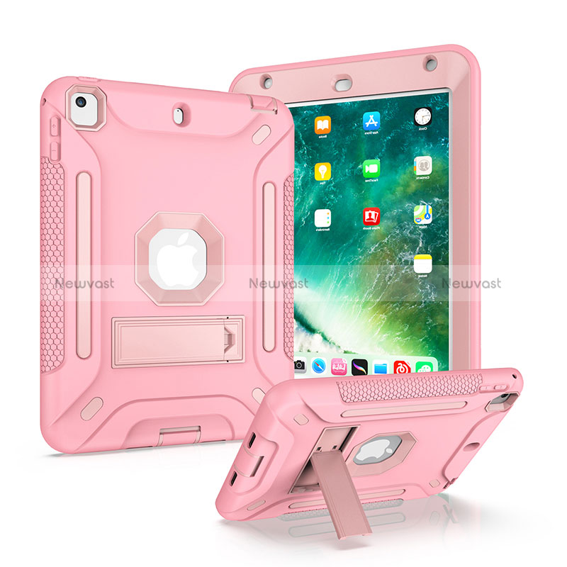 Silicone Matte Finish and Plastic Back Cover Case with Stand YJ2 for Apple iPad Mini 5 (2019)