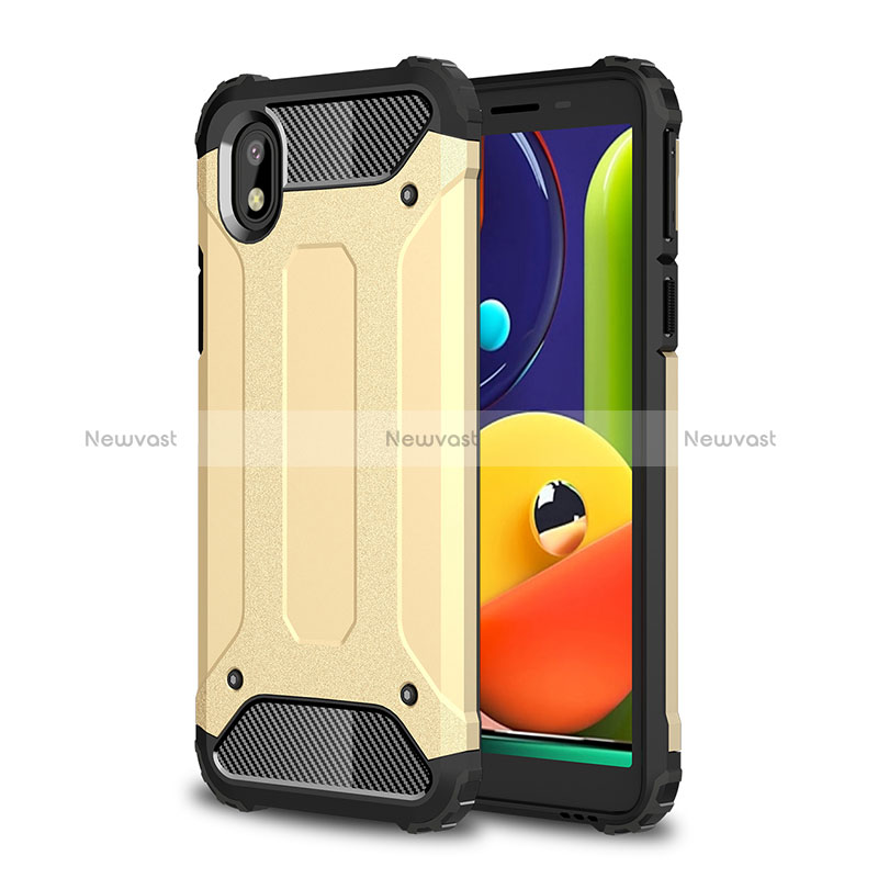 Silicone Matte Finish and Plastic Back Cover Case WL1 for Samsung Galaxy A01 Core
