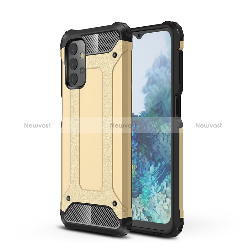 Silicone Matte Finish and Plastic Back Cover Case WL1 for Samsung Galaxy A32 4G Gold