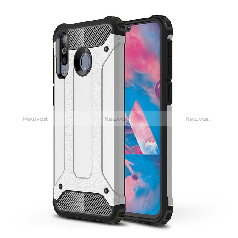 Silicone Matte Finish and Plastic Back Cover Case WL1 for Samsung Galaxy A40s Silver