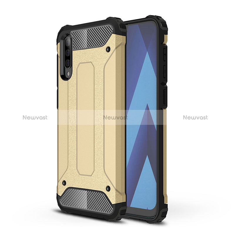 Silicone Matte Finish and Plastic Back Cover Case WL1 for Samsung Galaxy A70S Gold