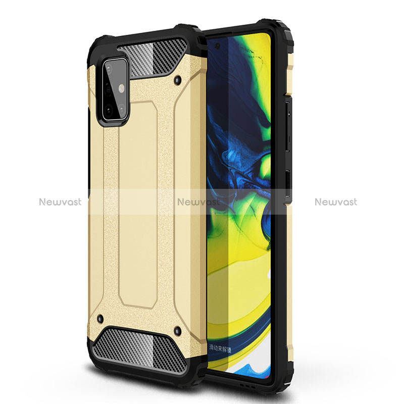 Silicone Matte Finish and Plastic Back Cover Case WL1 for Samsung Galaxy A71 5G Gold