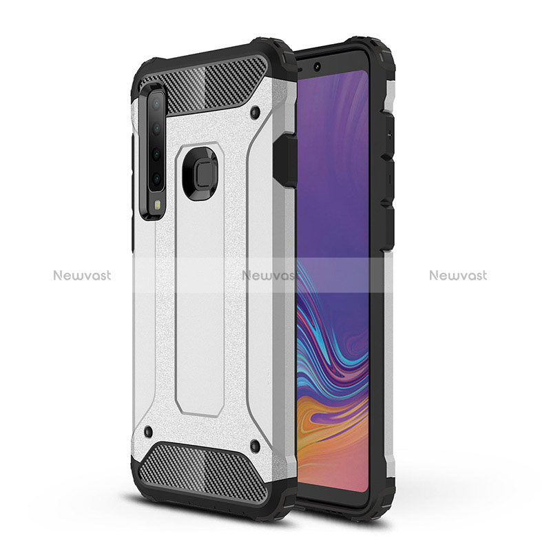 Silicone Matte Finish and Plastic Back Cover Case WL1 for Samsung Galaxy A9 (2018) A920 Silver