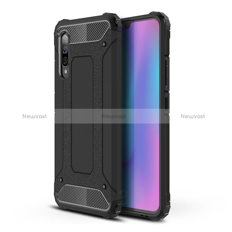 Silicone Matte Finish and Plastic Back Cover Case WL1 for Samsung Galaxy A90 5G Black