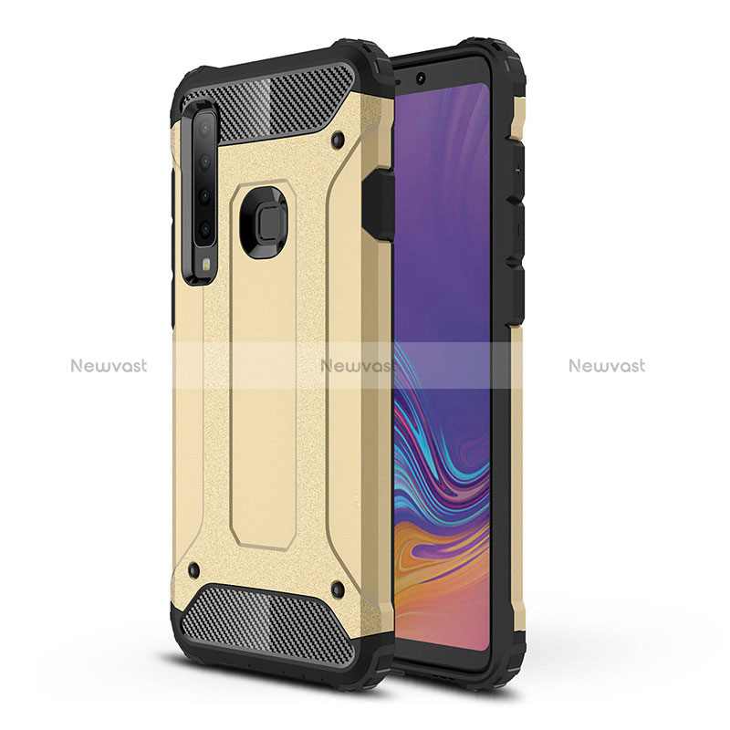 Silicone Matte Finish and Plastic Back Cover Case WL1 for Samsung Galaxy A9s Gold