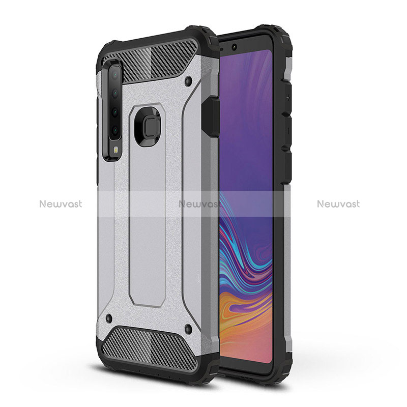 Silicone Matte Finish and Plastic Back Cover Case WL1 for Samsung Galaxy A9s Gray