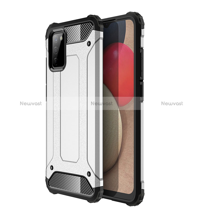 Silicone Matte Finish and Plastic Back Cover Case WL1 for Samsung Galaxy F02S SM-E025F Silver