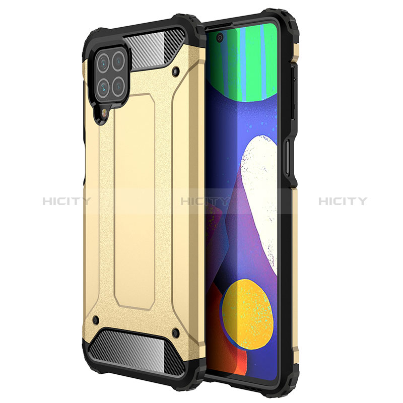 Silicone Matte Finish and Plastic Back Cover Case WL1 for Samsung Galaxy F62 5G Gold