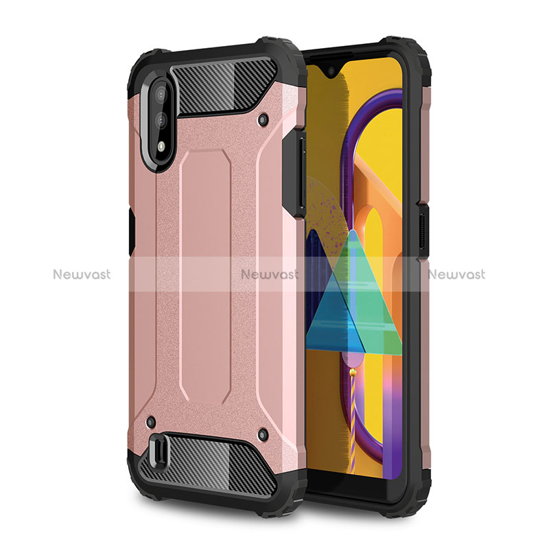 Silicone Matte Finish and Plastic Back Cover Case WL1 for Samsung Galaxy M01