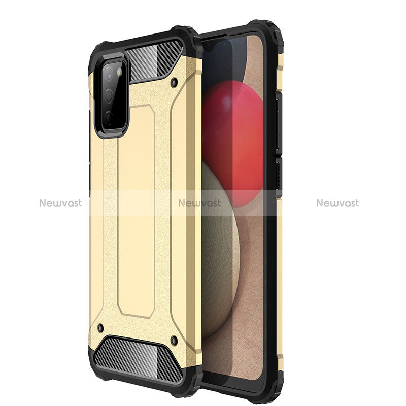 Silicone Matte Finish and Plastic Back Cover Case WL1 for Samsung Galaxy M02s Gold