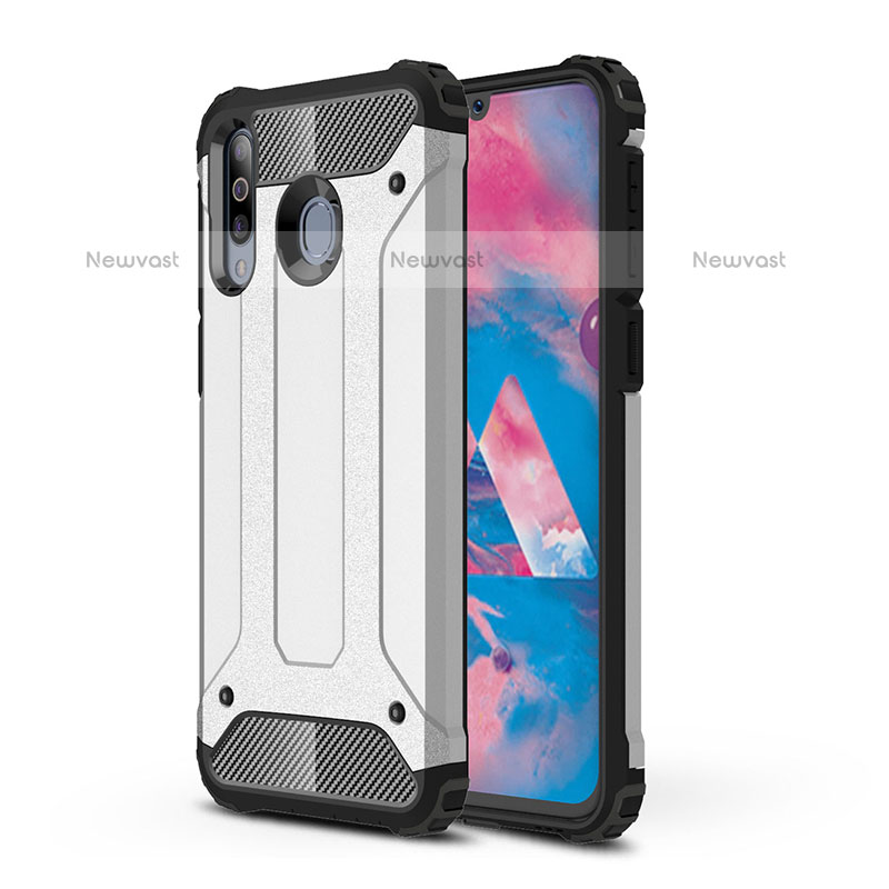 Silicone Matte Finish and Plastic Back Cover Case WL1 for Samsung Galaxy M30 Silver